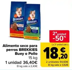Carrefour Brekkies Alimento seco para perros Buey o Pollo oferta