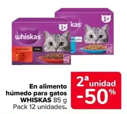 Carrefour Whiskas en alimento húmedo para gatos oferta