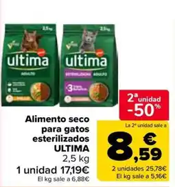 Carrefour ultima alimento seco para gatos esterilizados oferta