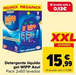 Carrefour Wipp detergente liquido gel azul oferta