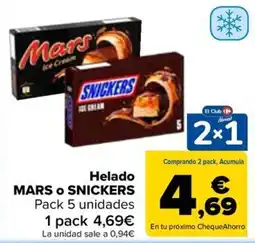 Carrefour Mars o Snickers oferta