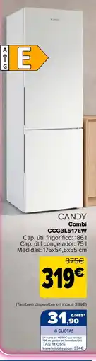 Carrefour Candy combi CCG3L517EW oferta