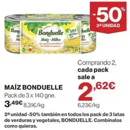 El Corte Inglés Bonduelle maíz milho oferta