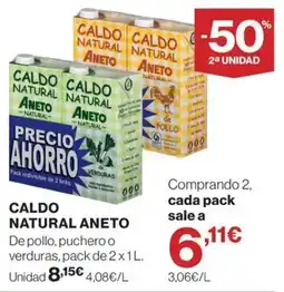 El Corte Inglés Caldo natural aneto oferta