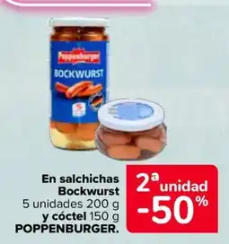 Carrefour Poppenburger en salchichas Bockwurst oferta