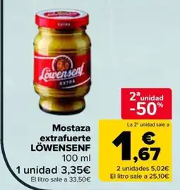Carrefour Löwensenf mostaza extrafuerte oferta