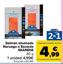 Carrefour Skandia salmón ahumado noruego o escocés oferta