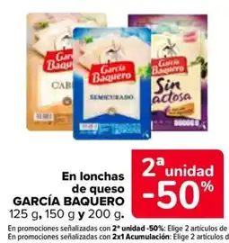 Carrefour García Baquero en lonchas de queso oferta