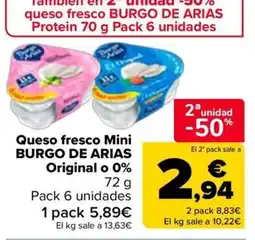 Carrefour Burgo de Arias queso fresco Mini oferta