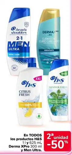 Carrefour H&S en todos los productos derma xpro y men ultra oferta