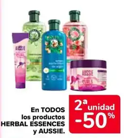 Carrefour Herbal Essences y Aussie en todos los productos oferta
