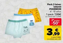 Carrefour Pack 3 bóxer infantil POKÉMON oferta