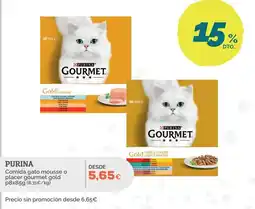 Supermercados MAS purina comida gato mousse o placer gourmet gold oferta