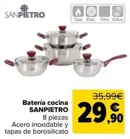 Carrefour Sanpiero batería cocina 8 piezas oferta