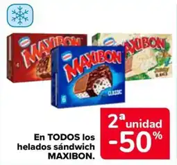 Carrefour Maxibon en todos los helados sándwich oferta