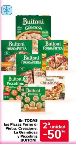 Carrefour Buitoni pizzas forno di pietra, creazione, la grandiosa y piccolinis oferta