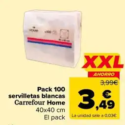 Carrefour Carrefour Home servilletas blancas oferta