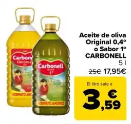 Carrefour Carbonell Aceite de oliva Original 0,4° o Sabor 1° oferta