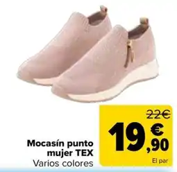 Carrefour tex mocasín punto mujer oferta
