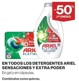 El Corte Inglés Ariel sensaciones y extra poder oferta