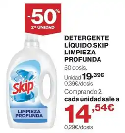 El Corte Inglés skip detergente liquido limpieza profunda oferta