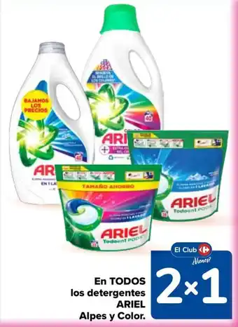 Ariel en todos los detergentes alpes y color