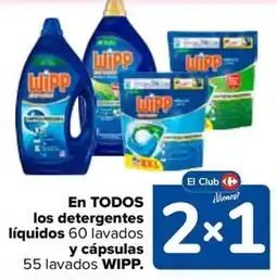 Carrefour Wipp en todos los detergentes liquidos y capsulas oferta