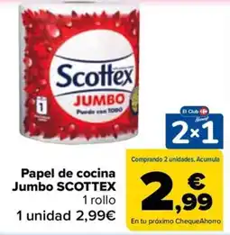 Carrefour Scottex papel de cocina Jumbo oferta