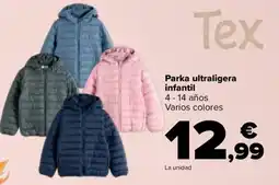 Carrefour Tex Parka ultraligera infantil oferta