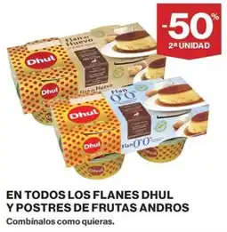 El Corte Inglés Dhul flanes y postres de frutas andros oferta