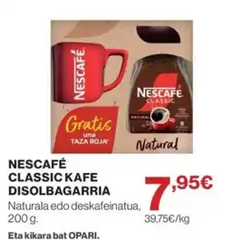 El Corte Inglés Nescafe classic kafe disolbagarría oferta