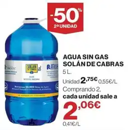 El Corte Inglés Solán de Cabras agua sin gas oferta