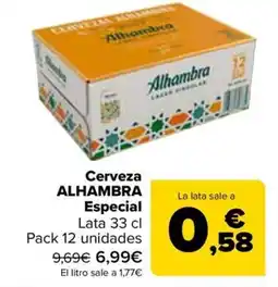 Carrefour Alhambra cerveza especial oferta