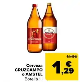 Carrefour Cerveza Cruzcampo o Amstel oferta
