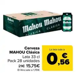 Carrefour Mahou cerveza clásica oferta