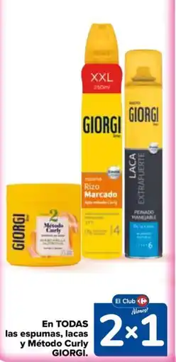 Carrefour Giorgi espumas, lacas y método curly oferta