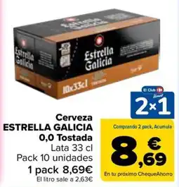Carrefour Estrella Galicia 0,0 Tostada oferta