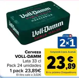 Carrefour Voll-Damm cerveza oferta