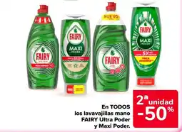 Carrefour Fairy lavavajillas mano Ultra Poder y Maxi Poder oferta