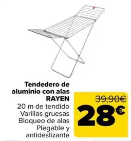 Carrefour Rayen tendedero de aluminio con alas oferta