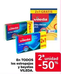 Carrefour Vileda en todos los estropajos y bayetas oferta