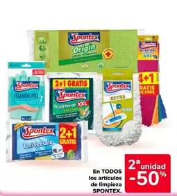 Carrefour Spontex en todos los articulos de limpieza oferta