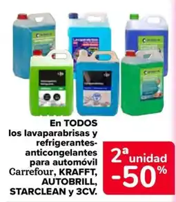 Carrefour Carrefour, krafft, autobrill, starclean y 3cv lavaparabrisas y refrigerantes-anticongelantes para automóvil oferta
