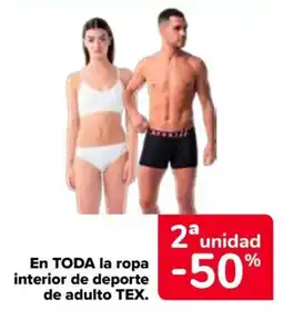 Carrefour Tex ropa interior de deporte de adulto oferta