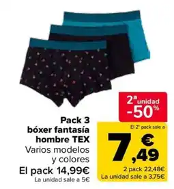 Carrefour tex bóxer fantasía hombre oferta
