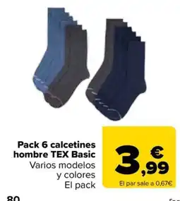 Carrefour tex basic calcetines hombre oferta