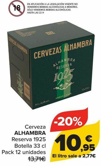 Carrefour Cerveza alhambra reserva 1925 oferta