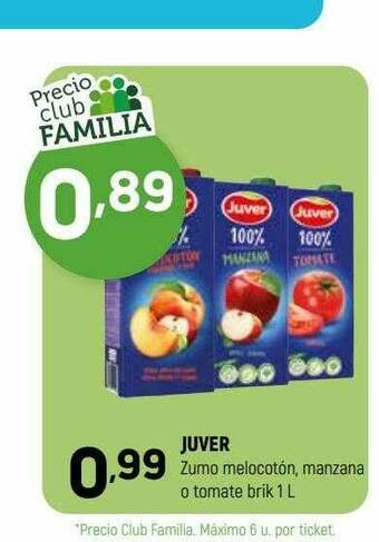 Coviran Juver Zumo Melocotón Manzana O Tomate oferta