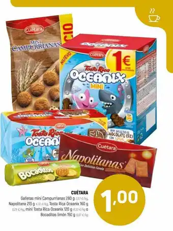 Coviran Cuétara Galletas Mni Capurrianas Napolitana Tosta Rica Oceanix Mini Tosta Rica Oceanix Bocaditos Limón oferta