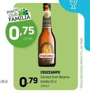 Coviran Cruzcampo Cerveza Gran Reserva oferta